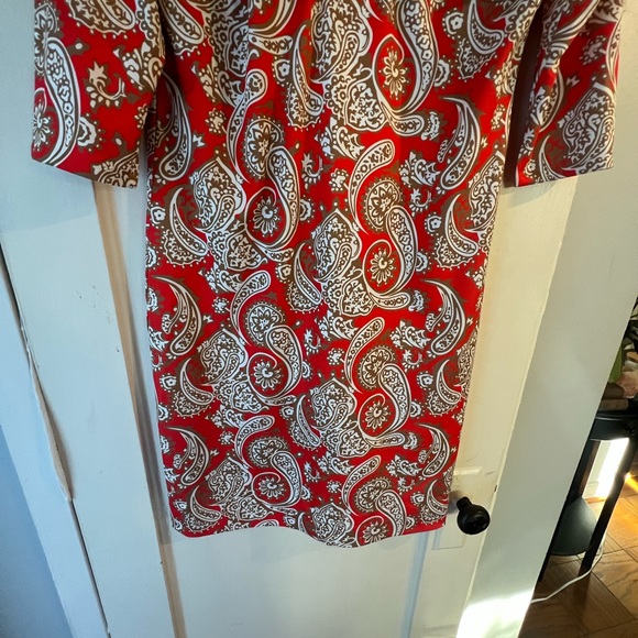 Gretchen Scott Designs Red and White Long Sleeve Dress - Picture 8 of 9